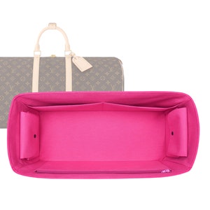 Customizable &quot;Keepall 55&quot; Fabric Lined Felt Bag Insert Organizer And Bag Liner In 19cm/7.4inches Height, Fuchsia Color