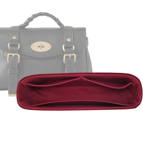 Customizable "Mini Alexa Bag" Fabric Lined Felt Bag Insert Organizer And Bag Liner In 11.5cm/4.5inches Height, Wine Color