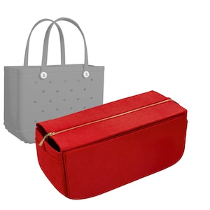 Customizable &quot;Baby/Small Bogg Tote Bag-Length 15&#39;/31&quot; Felt Bag Insert Organizer And Bag Liner In 21cm/8.25 Inches Height, Red Color