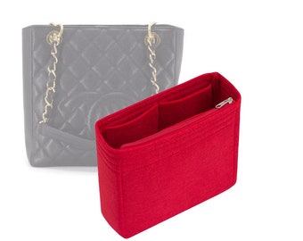 Customizable "Petite Caviar Tote PST Bag" Felt Bag Insert Organizer And Bag Liner In 16.5cm/6.5inches Height, Red Color