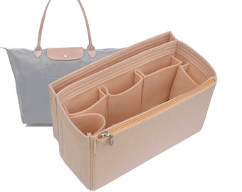 Customizable "Le Pliage Long Strap Large Bag" Felt Bag Insert Organizer And Bag Liner In 15cm/5.9inches Height, Peach Color