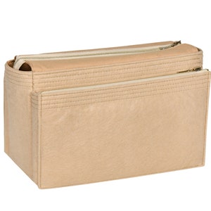 Customizable Neverfull GM Bottom Length 15.7''/39.8 cm Fabric Lined Felt Bag Insert Organizer In 7/18 cm Height, Bag Liner, Beige image 4