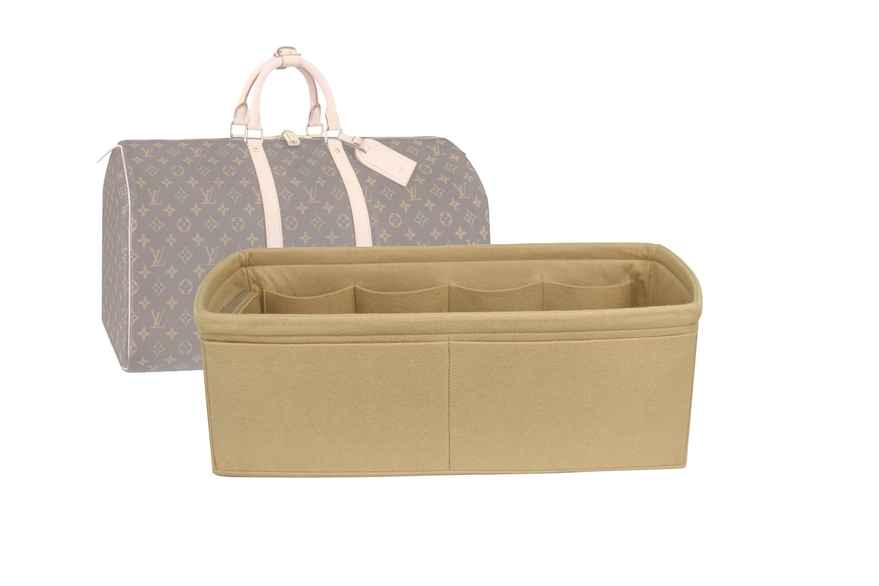 Customizable keepall 55 Bottom Length 21.6 55 Cm Felt Duffle Bag Insert Organizer in 7.4 19 Cm Height Bag Liner Beige Etsy