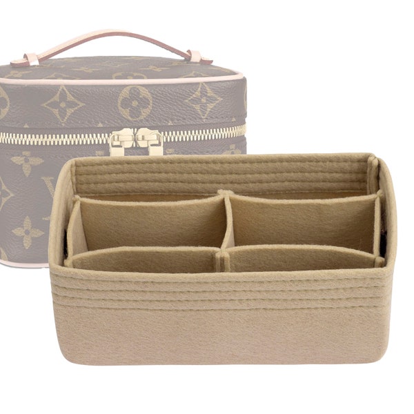 Customizable "Vanity Nice BB - Bottom Length 9.4''/24 cm" Felt Bag Insert Organizer In 4.9"/12.5 cm Height, Bag Liner, Beige