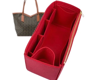 Moynat Calfskin Canvas M Tote PM Bag Organizer| Free Size & Pocket | Felt Liner, 15cm / 5.9 inches Height