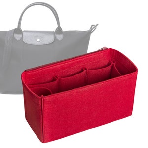 Customizable &quot;Le Pliage Neo Short Handle Large Bag&quot; Felt Bag Insert Organizer And Bag Liner In 15cm/5.9 inches Height, Red Color