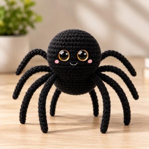 Crochet Spider Amigurumi Pattern PDF, Easy Beginner Halloween Crochet Pattern, Cute Stuffed Spider Toy, Plush Amigurumi PDF Instant Download