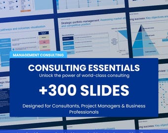 Consulting Essentials PowerPoint-bundel | 300+ bewerkbare dia's (directe download)