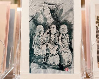 Hakagi Itsukushima Postcard “Jizô Statuettes”