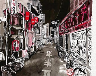 Original work from Japan - "Shibuya, Bicycles in Tokyo"