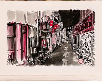 Postcard "Bicycles from Shibuya to Tokyo"
