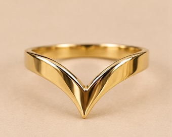 Chevron Ring Guard • V Shape Ring Guard • Open Front Ring Guard • Minimalist Wedding Band • Stackable Bridal Ring • Gift For Her