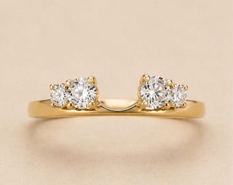 Open Enhancer Ring • Curved Wedding Band • Ring Jacket • Bridal Ring Guard • Stackable Wedding Ring • Minimalist Bridal Jewelry