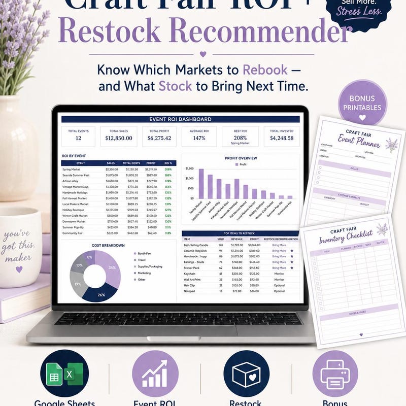 Craft Fair Tracker Excel - Etsy