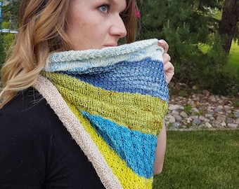 Knitting PATTERN - Road Trip Six Layer Mini Skein Cowl Stitch Sampler