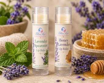 Handgjort premium honung-lavendel läppbalsam, sommarklart naturligt läppbalsam, bivax-kakaosmör-läppkräm, lavendel-grönmynta