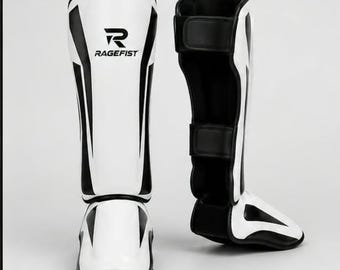Guantes de boxeo de cuero: rojo y blanco, para entrenamiento, sparring y Muay Thai.