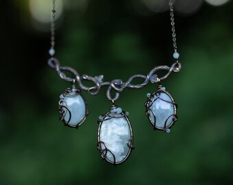 Elantia bronze moonstone agate necklace