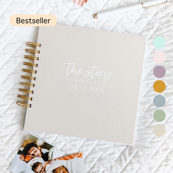 Personalized Baby Book: "Story of You" (More Colors) | Modern Baby Shower Pregnancy Gift First Year Journal, Same Sex Gay Lesbian Friendly