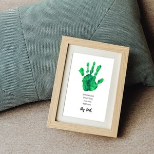 Handafdruk en voetafdruk baby kind kunst of kaart voor papa | Vaderdag aandenken cadeau Gepersonaliseerde handafdruk kind pasgeboren kunstprint Cadeau nieuwe vader