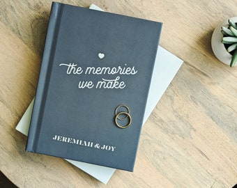 The Memories We Make Personalized Couples Journal & Scrapbook Memory Book | Wedding Engagement Anniversary Love Letters Valentine's Day Gift