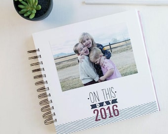 Memory Book &quot;On This Day&quot; Calendar Personalized Album Scrapbook Diary, Family Journal Keepsake Book