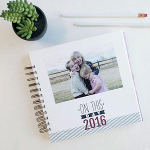 Memory Book "On This Day" Calendar Personalized Album Scrapbook Diary, 2024 Family Journal Keepsake Book