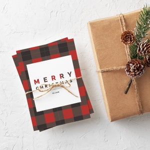 Buffalo Check Weihnachtskarte 10er oder 25er Set | Büffel Karo Hipster Karo Nicht Foto Urlaub Weihnachtskarte Recycling