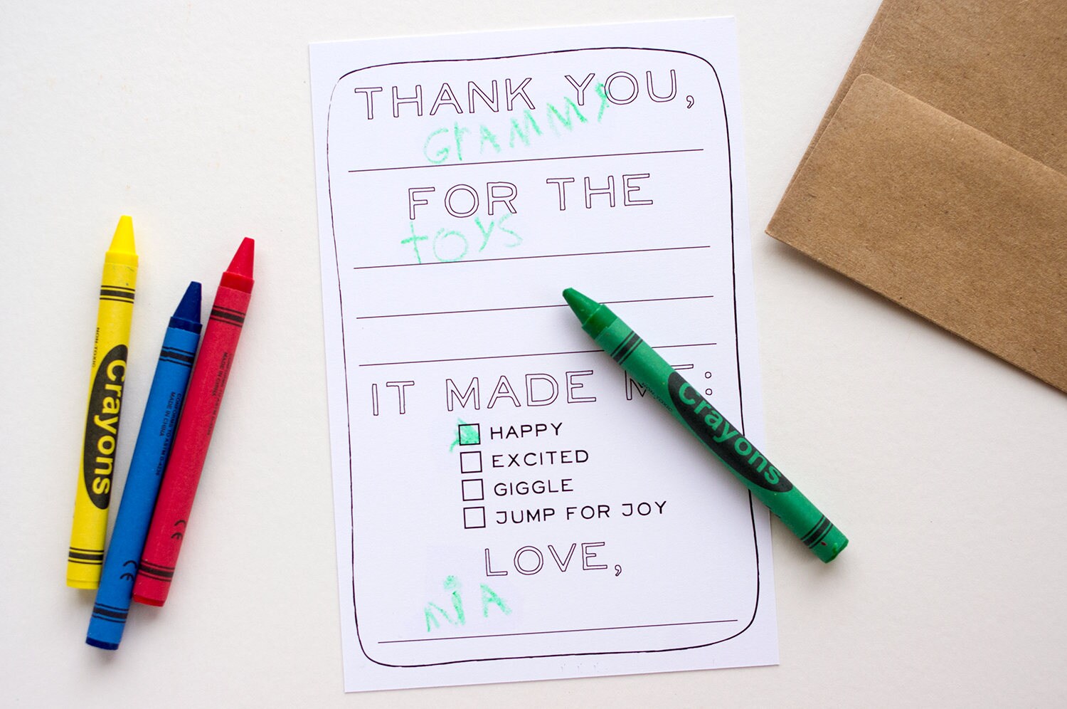 Fill-in-the-blank Printable Thank You Cards for Kids // Fill in the ...