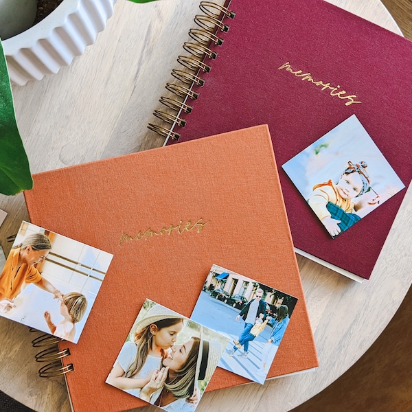 Elegant Linen Scrapbook Photo Album & Journal |  Personalized Family Album Gift, Gift for Mom Friend Grandma Her Wedding
