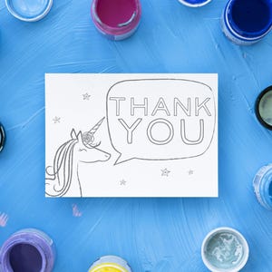 Einhorn Danksagungskarten für Kinder | 10 Einhorn Geburtstagsparty Ausfüllen Danksagungskarten mit Umschlägen für Kinder