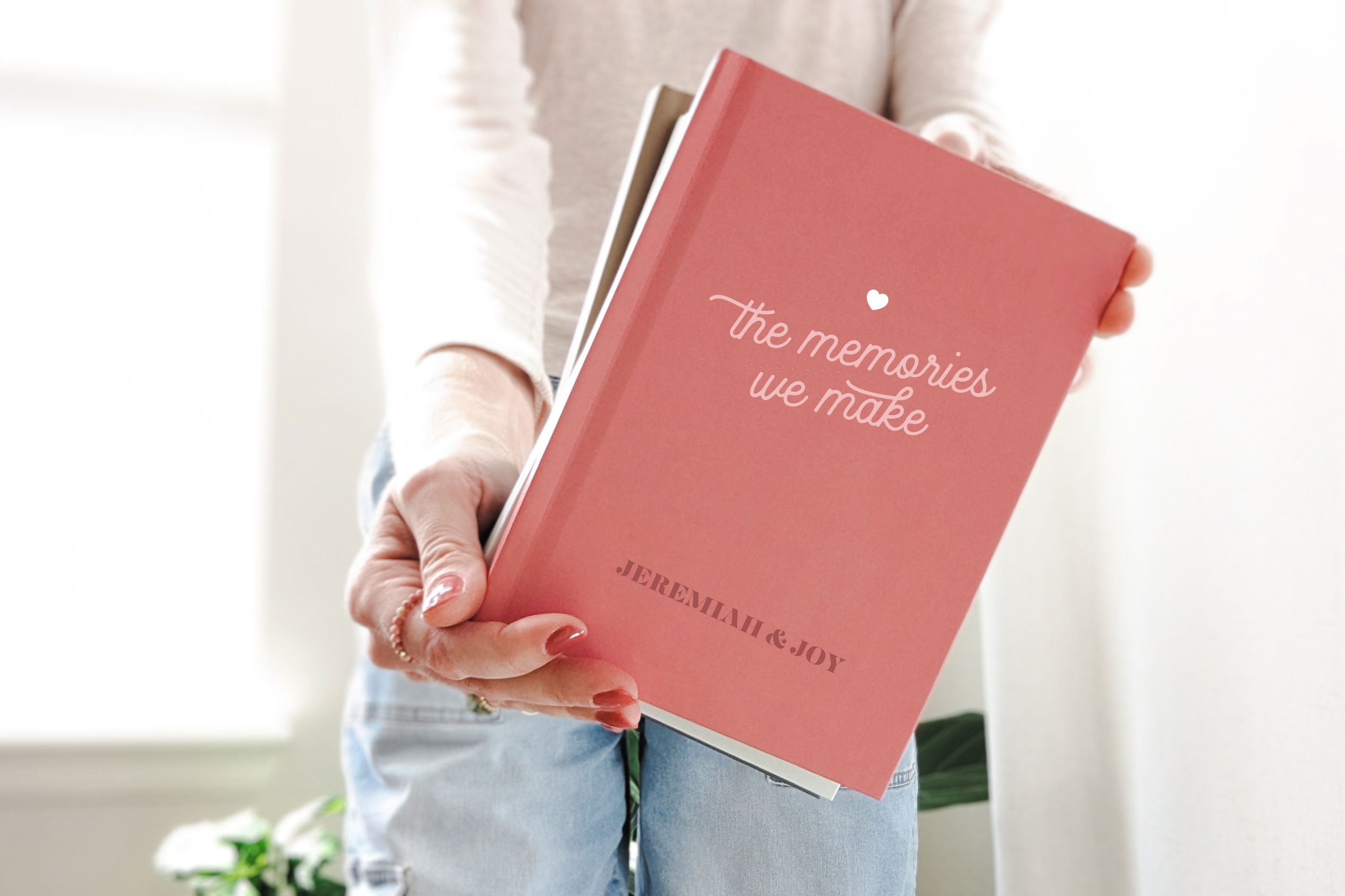 The Memories We Make Personalized Couples Journal & Scrapbook Memory Book | Wedding Engagement Anniversary Love Letters Valentine&#39;s Day Gift