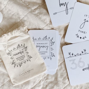 Schwangerschaftsfotokarten: Minimalistisch. Verfolge Schwangerschafts-Meilensteine mit geschlechtsneutralen Karten. Baby Geschenk. Mom To Be Geschenk. Schwangerschaft Geschenk.