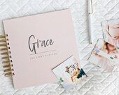 Baby Book quot Your Story quot Blush Customizable Modern Baby Shower Gift Simple Baby Book Journal Album Pregnancy Gift