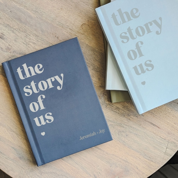 The Story of Us Personalized Couples Journal & Scrapbook Memory Book | Wedding Engagement Anniversary Love Letters Valentine's Day Gift