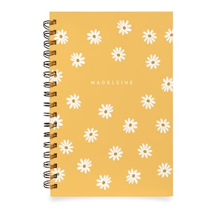 Simple Daisies Notebook for Kids (more colors) | Flower Daisy Personalized Gift for Kids Boy Girl Planner Journal Back to School Supplies