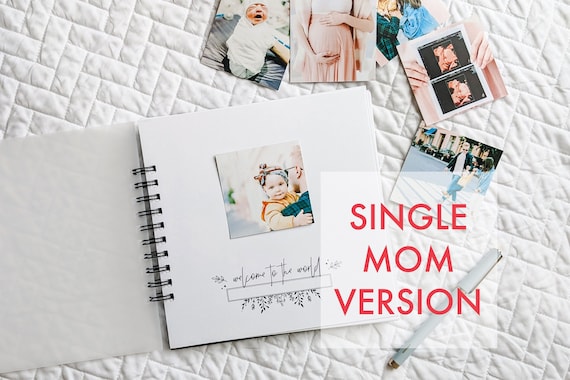 SINGLE MOM Baby Book: The Minimalist | Modern Baby Shower Gift Simple Baby Book Journal Album Pregnancy Gift