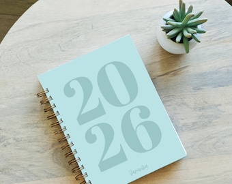 Personalized 2026 Undated Planner Notebook | Wire bound spiral notebooks work school planners lined or blank pages with soft or hardcover