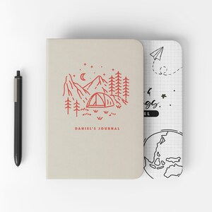 Camping Outdoor Reference Notebook for Kids | Camping Travel Diary Cute Personalized Gift for Kids Boys Planner Journal Back to School