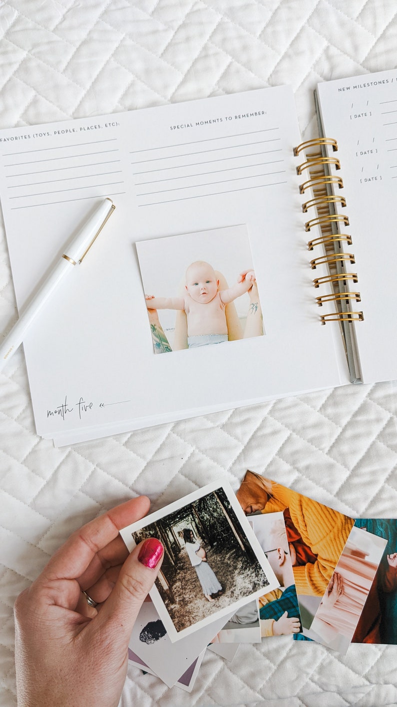 Month five pages in The Story of You Simple Baby Memory Book for Baby's First Year by Nuts & Bolts Paper Co