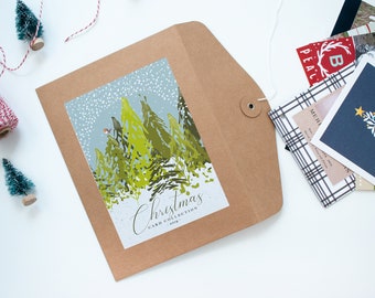 Christmas Card Holder: Winter Wonderland | Christmas Card Keepsake Envelope, Christmas Card Box, Woodland Christmas Card