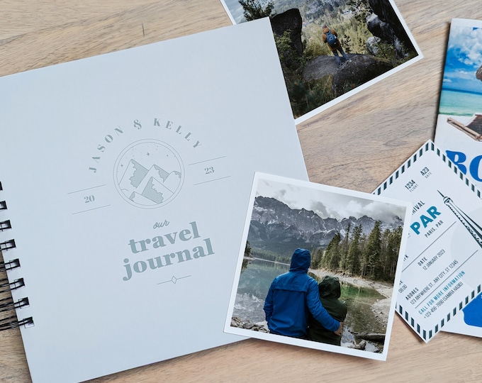 Personalized Travel Photo Album & Journal 4x6, 3x3, 4x4 photos | Premium Quality Travel  Photo Album Scrapbook Gift Travelers Book