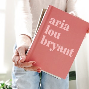 Diario y cuaderno con nombre personalizado / Cartas mate para / Querido niño, hija, hijo, cuaderno de tapa dura, páginas rayadas personalizadas, regalo minimalista