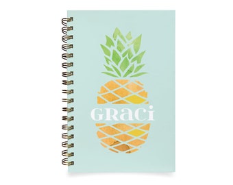 Pineapple Personalized Notebook Journal for Kids | Personalized Pineapple Gift for Kids Boy Girl Notebook Journal Back to School Supplies