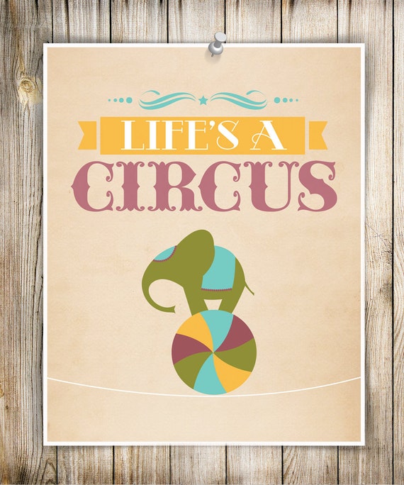 Items similar to Printable Vintage Circus Nursery Artwork // 8x10" art