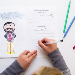 Tutto su mio padre Libretto stampabile per bambini/Festa del papà Natale Compleanno Biglietto personalizzato per bambini Stampa libro d'arte a casa Regalo per papà