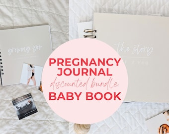 Discounted Bundle: Growing You Pregnancy Journal & Story of You Baby Book | Baby Gift Set Baby Shower Pregnancy Gift First Year Journal