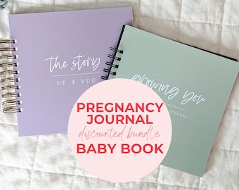 Discounted Bundle: Growing You Pregnancy Journal & Story of You Baby Book | Baby Gift Set Baby Shower Pregnancy Gift First Year Journal