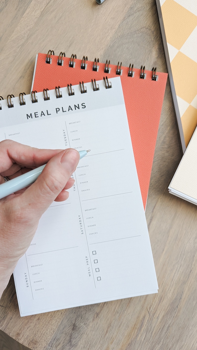 Retro Meal Planner and Grocery List Notebook | Weekly Meal Planner ...