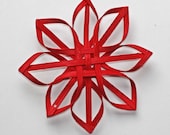 small handwoven Carolina Snowflake in red